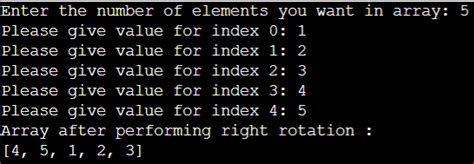 Perform Right Rotation On Array By Two Positions In Python Quescol