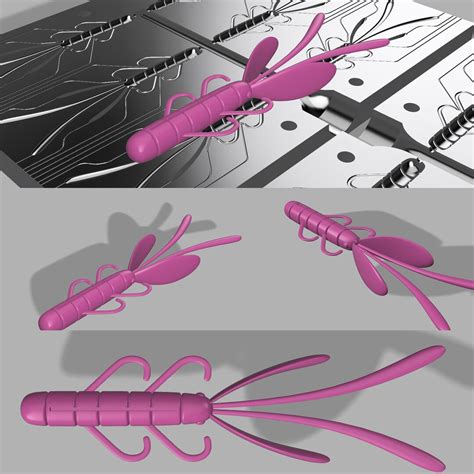 Digital File Mold Shimp Bug Mm Fishing Lure Softbait Mold D Stl