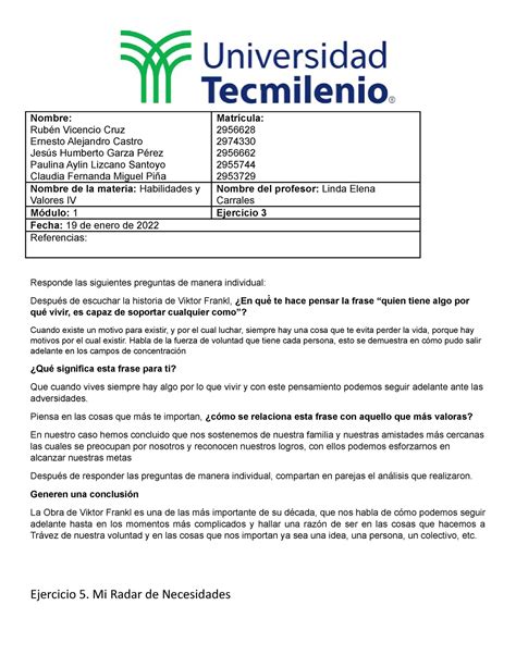 Document 18 Habilidades Valores Habilidades Y Valores TecMilenio