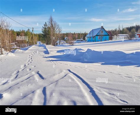 Village in winter Stock Photo - Alamy