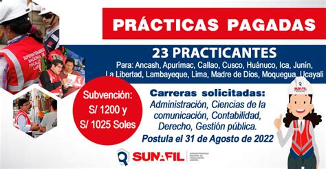 CONVOCATORIA SUNAFIL 23 PRACTICANTES Prácticas 2022