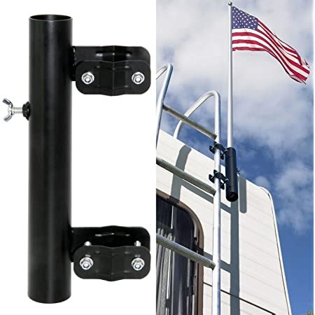 Amazon DIYIIRON RV Ladder Mounted Flagpole Holder Heavy Duty RV