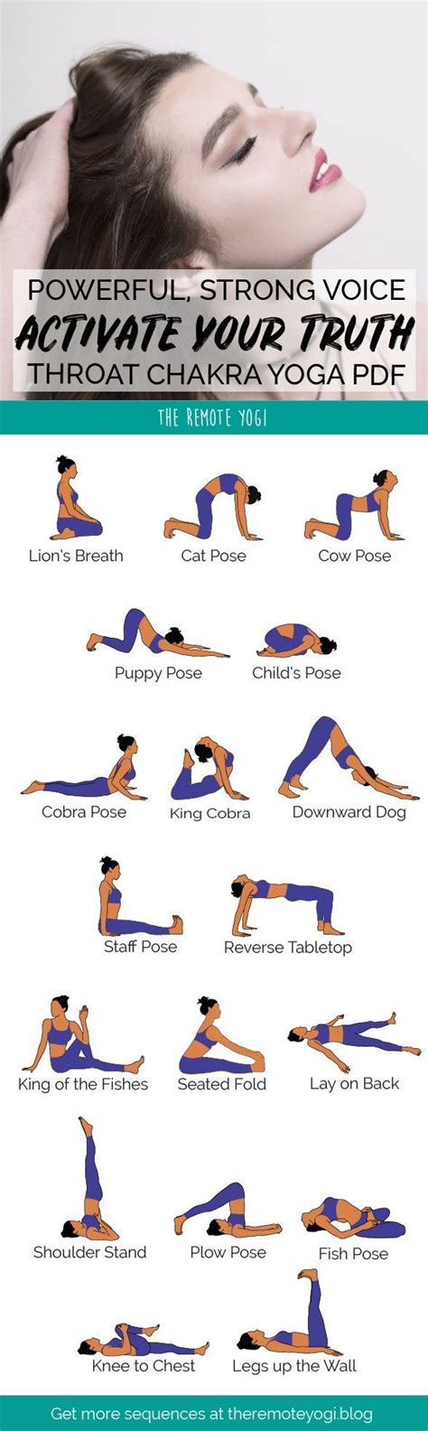 Yoga for the Throat Chakra – Free Printable PDF | Yoga poses, Yoga ...