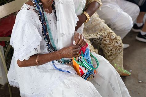 Candomble Members Are Seen During A Religious Demonstration Editorial