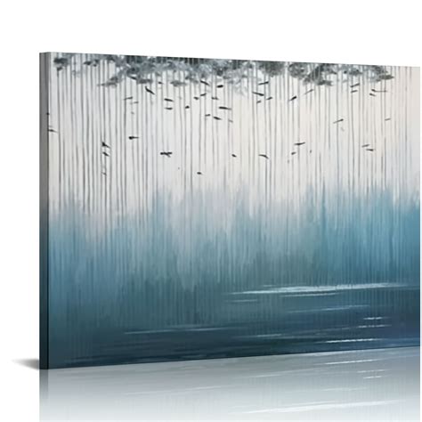 Nawypu Modern Wall Artabstract Canvas Blue Wall Art For Living Room