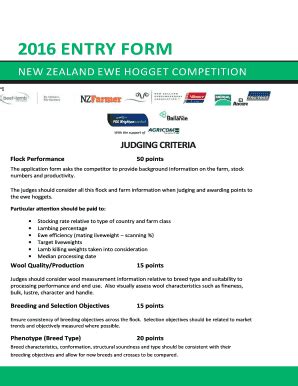 Fillable Online Nzsheep Co Entry Form Nzsheepconz Nzsheep Co