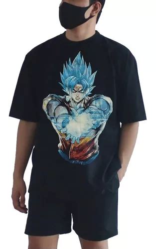 Remera Dbz Goku Blue Brilla En La Oscuridad Full Dark