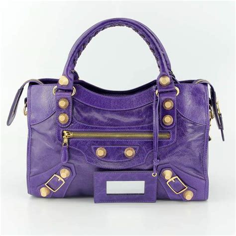 Balenciaga 085332b Gaint Gold City Handbags Purple 085332byplj