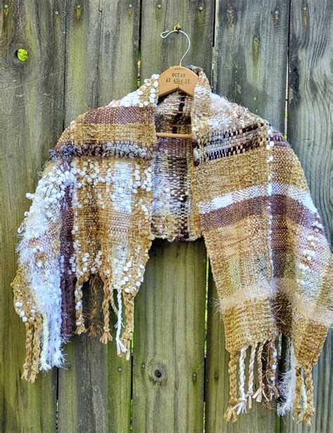 Handwoven Shawl Saori Style Shawl Wearable Art Weaving Table Scarf