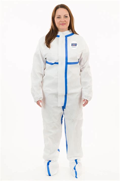 ViroGuard 2 W2501 White Biohazard Coveralls Boot Only Elastic