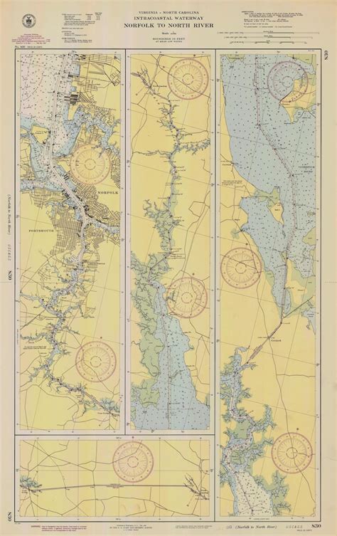 Norfolk To North River Map Nautical Chart Print Etsy