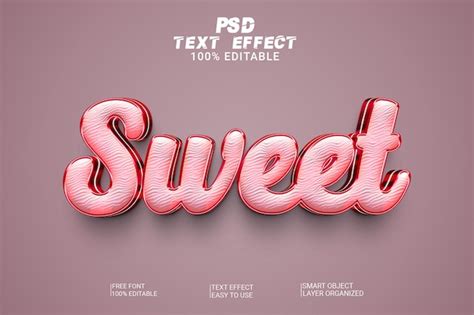 Premium Psd Sweet Psd Editable Text Style 3d Effect