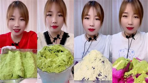 Asmr Ice Shaved Ice With Matcha And Powdered Milk Crunchy Ice Chips Ice 🧊💚 Youtube