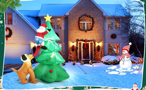 Welltop Ft Christmas Inflatables Outdoor Decorations Led Lighted