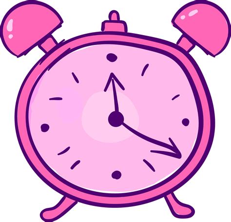 Pink Alarm Clock Illustration Vector On White Background