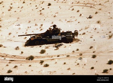 An Iraqi T-72 main battle tank destroyed in southern Iraq during ...