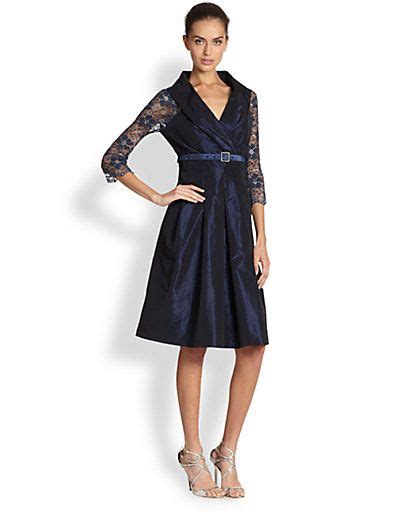 Teri Jon Taffeta Shawl Collar Dress Designer Outfits Woman Collar