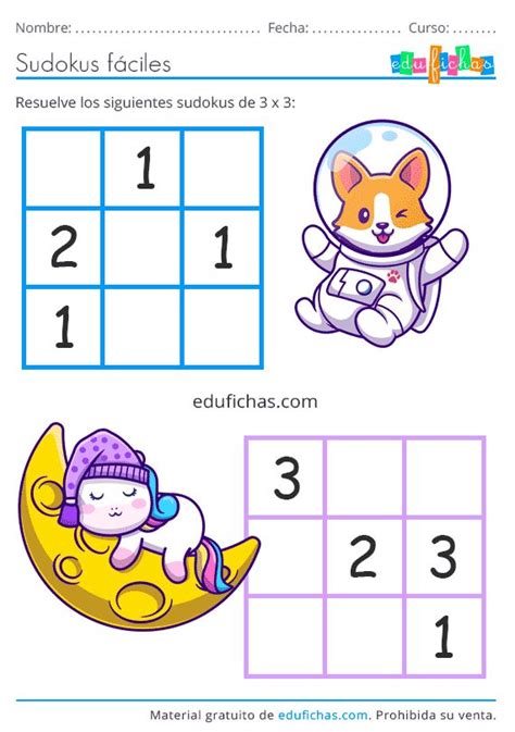 Sudoku Para Niños Sudokus Matemáticas Para Niños Imprimibles Para Preescolar