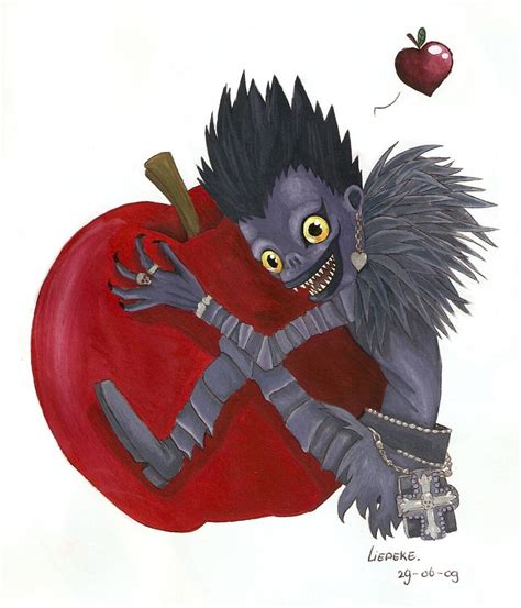 Ryuk loves apples by Liedeke on DeviantArt