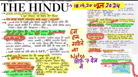 20 June 2024 The Hindu Notes In Hindi Pib Current Affairs In Hindi