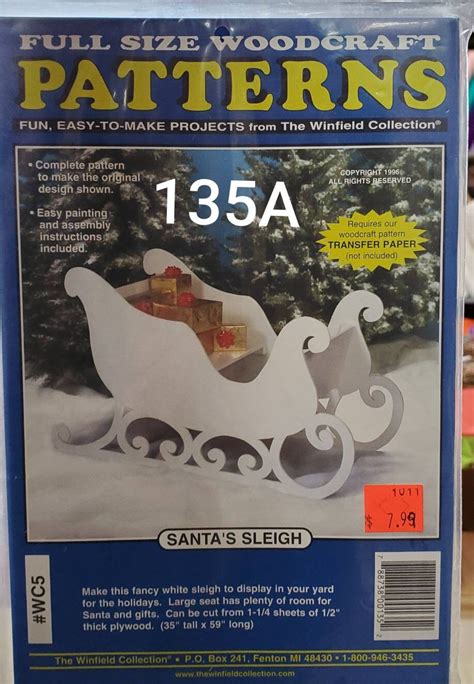 Full Size Santa Sleigh Pattern Etsy