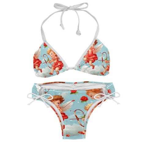 Cupid Chic Bikini Set With Detachable Sponge Adjustable Strap