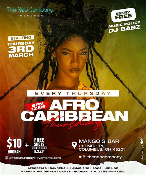 Afro Caribbean Thursdays Afrobeats Dancehall Amapiano Soca And More