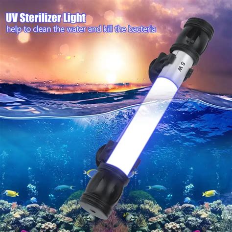 Submersible Uv Light Sterilizer Waterproof Pool Light Algae Lamp