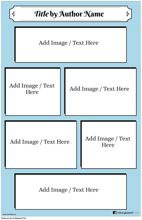 Graphic Novel Template Blue And White Storyboard