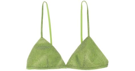 Nue Nué Sequin Bra In Green Lyst