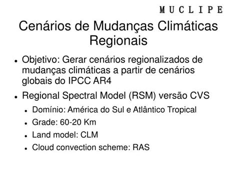 PPT Cenários de Mudanças Climáticas Regionais PowerPoint Presentation