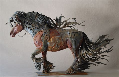 Gypsy-Vanner Metal Horse Sculpture - Wildlife Sculpture, Public Art, Site-specific Metal Art