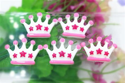 10pcs/lot flat back resin crown DIY resin cabochons accessories about33 ...