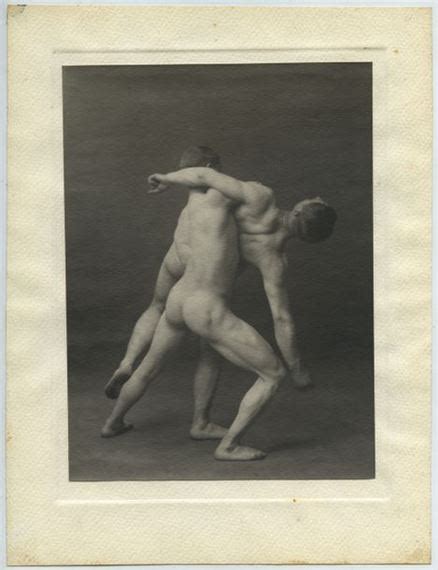 Edmond Desbonnet Study Of Nude Wrestlers Circa 1910 Circa 1910