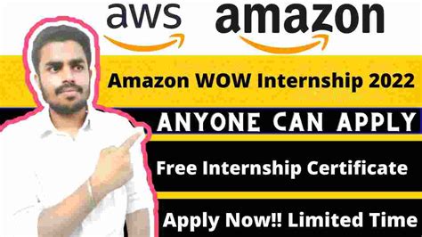 Software Development Engineer Internship Amazon Wow Applications