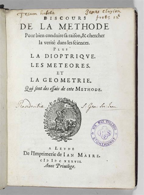 DESCARTES Discours de la méthodeLe auctions price archive