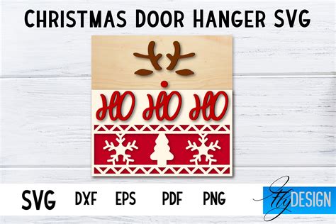 Christmas Door Hanger Svg Square Graphic By Flydesignsvg · Creative