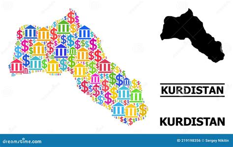 Vector Mapa De Mosaico Del Kurdist N De Las Finanzas Y Los Art Culos