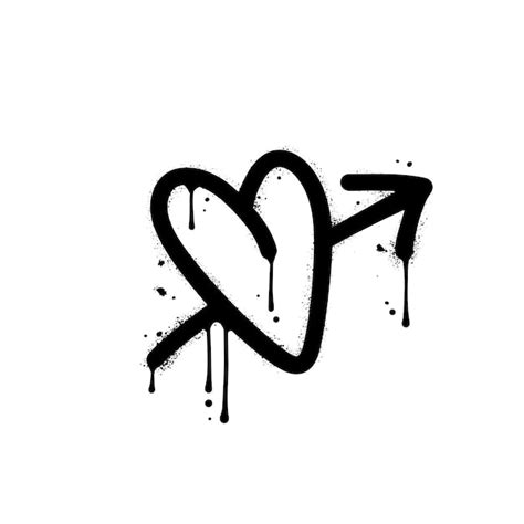 Premium Vector Urban Graffiti Sprayed Heart Pierced By An Arrow Yk