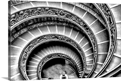 Spectacular Spiral Staircase In The Vatican Museums In Rome Italy Wall