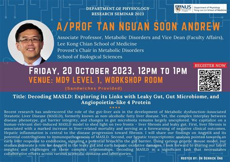 Physiology Research Seminar 20 October 2023 - NUS Department of Physiology