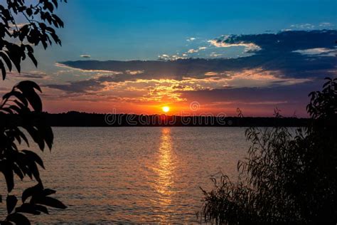 Oklahoma Lake Sunset Stock Image Image Of Light Natural 155029553