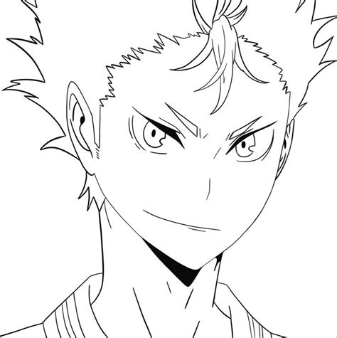 Nishinoya Coloring Page 1 Anime Drawing Books Anime Drawings