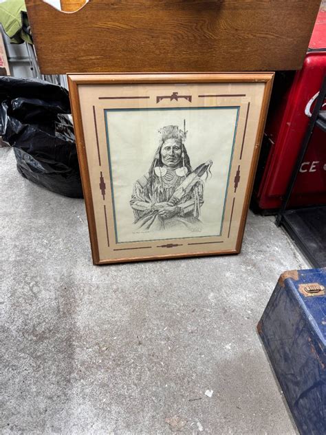 Lot 95 Large Signed Native Artwork By Dan Brewer Pride Of A Nation