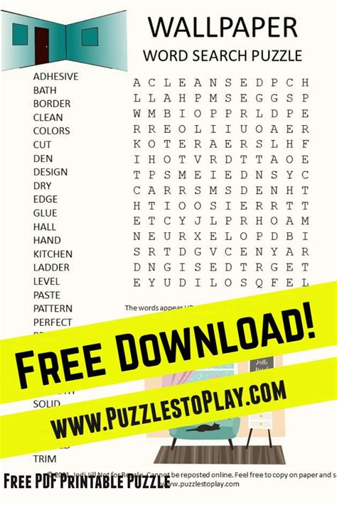 Wallpaper Word Search Puzzle | Free printable puzzles, Word search puzzle, Word search puzzles ...