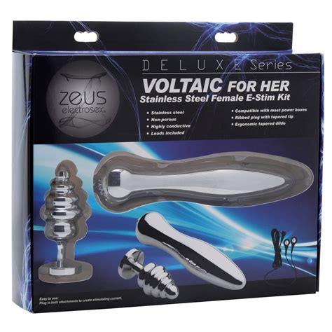 Zeus Deluxe Series Voltaic For Her Stainless Steel Female E Stim Kit