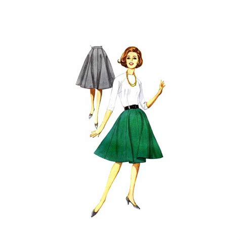 1960s Misses Eight Gore Full Skirt Butterick 2479 Vintage Etsy