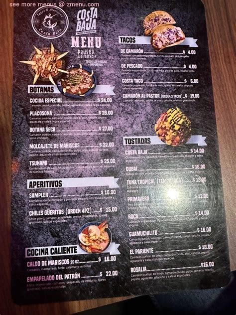 Online Menu Of Tacos And Mariscos Costa Baja Restaurant Yuma Arizona