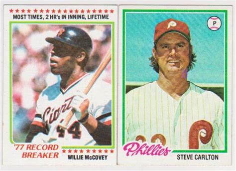 Topps Willie Mccovey Steve Carlton Card Pair Hof Ers