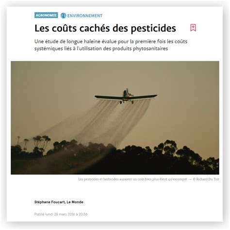 Les Co Ts Cach S Des Pesticides Ont Des Cons Quences Soci Tales